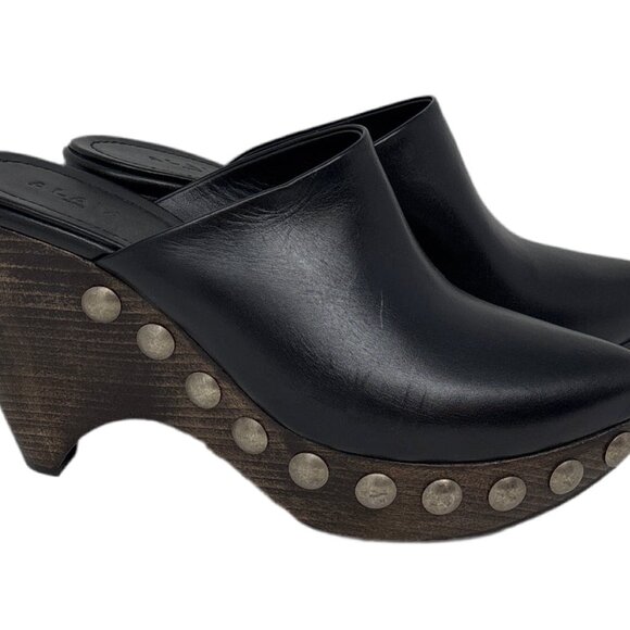ALAIA Black Leather Clogs - Picture 1 of 4